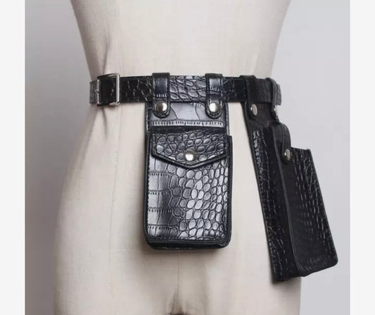 Belt with Fashionable cellphone and wallet holder